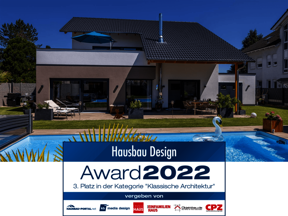 Auszeichnung: 3. Platz beim Hausbau Design Award 2022 für Haus Ibach in der Kategorie klassische Architektur